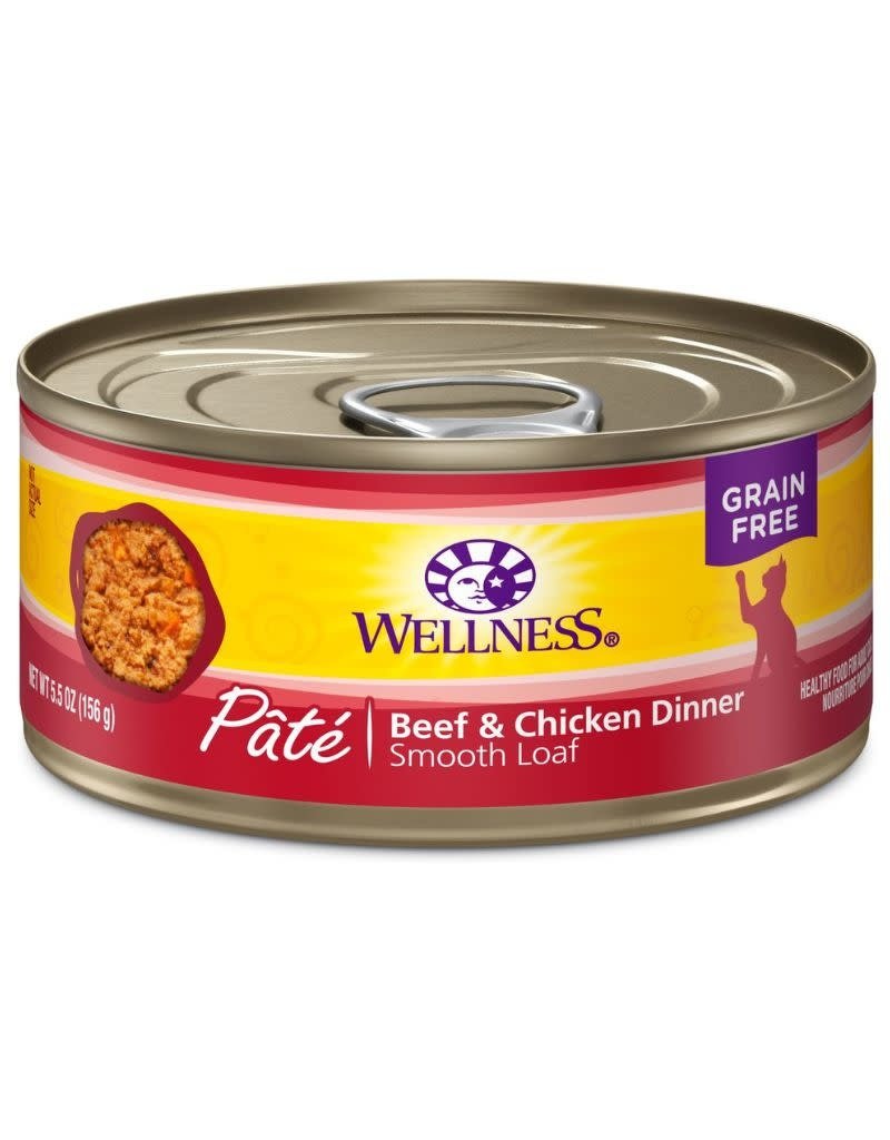 WellPet WELLNESS Beef and Chicken Canned Cat Food CASE