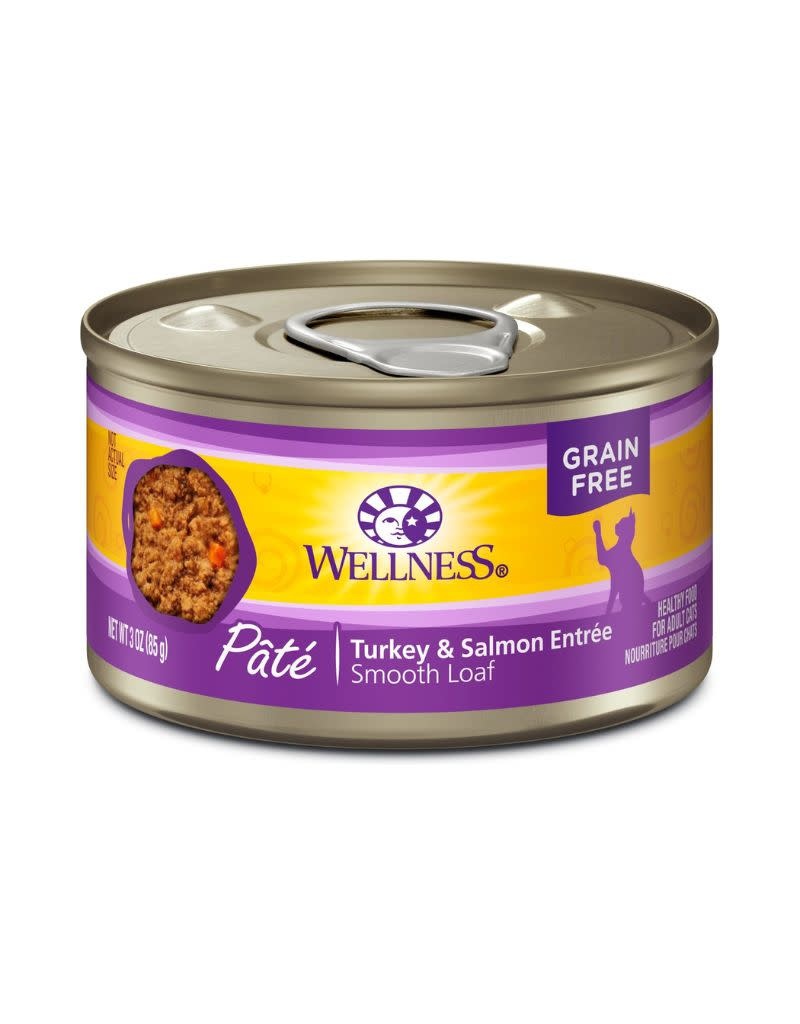 WELLNESS Turkey and Salmon Canned Cat Food CASE The Fish & Bone