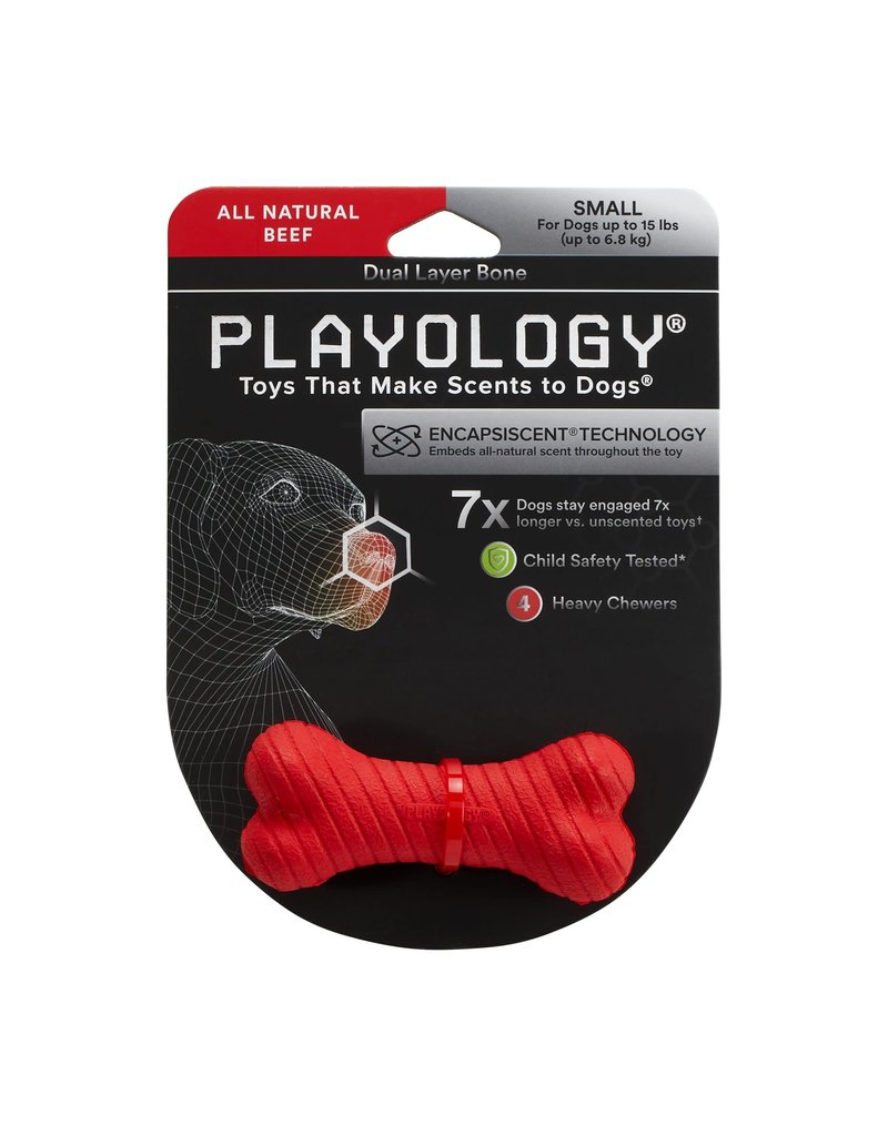 Playology PLAYOLOGY All Natural Beef Scented Dual Layer Bone