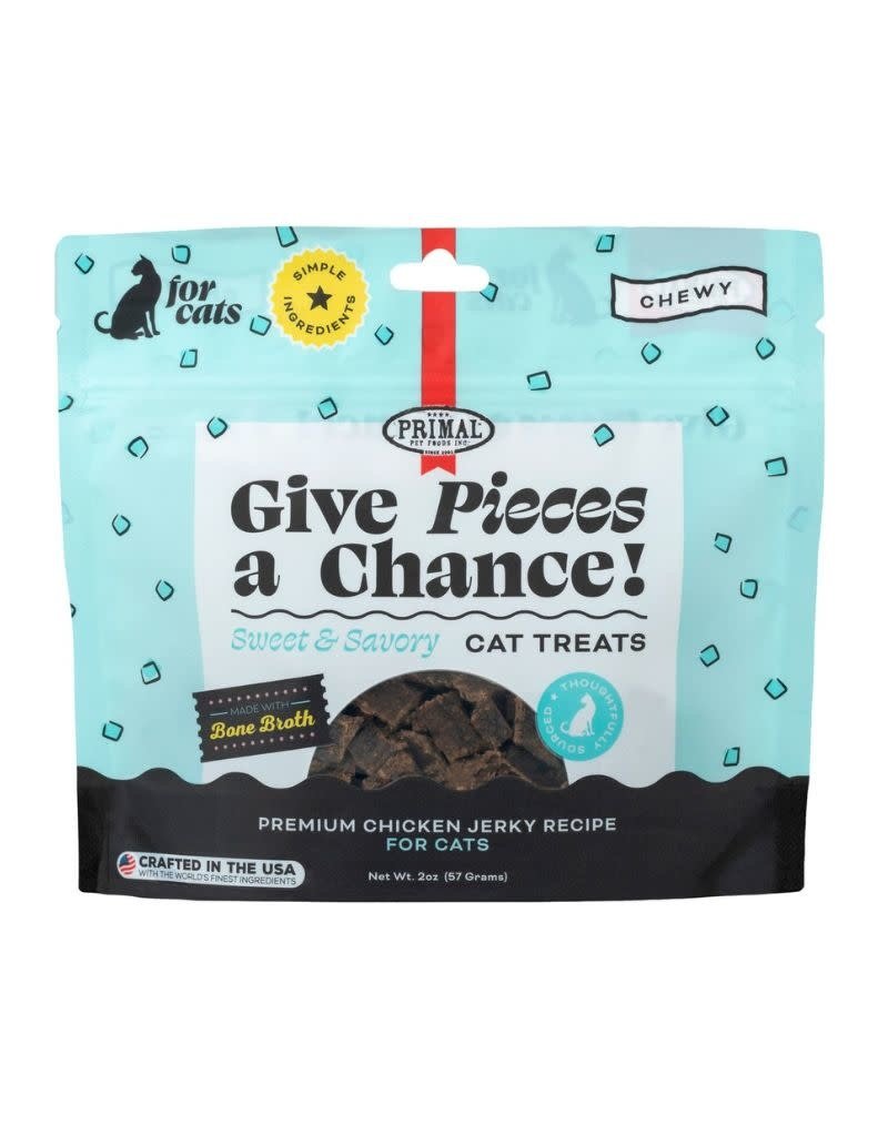 PRIMAL Cat Treats Give Pieces A Chance Chicken With Broth 4OZ The