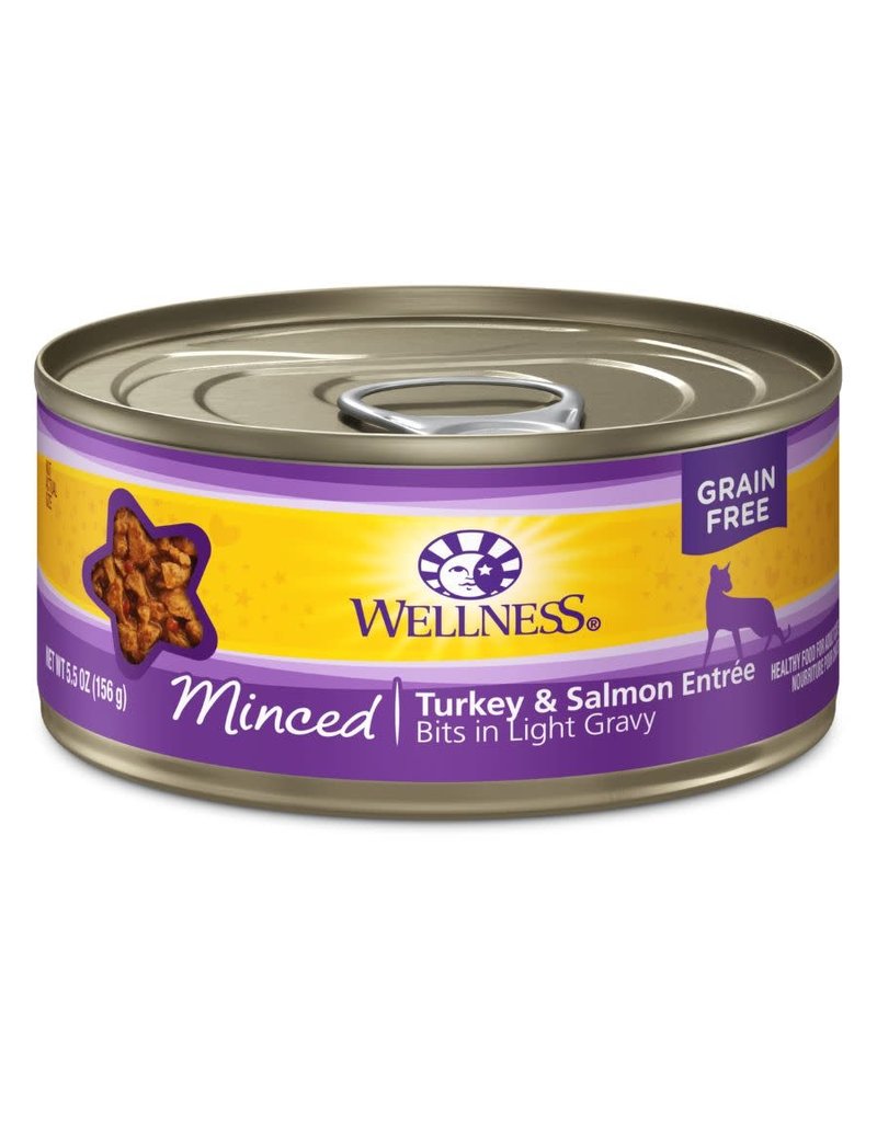 WellPet WELLNESS Minced Turkey and Salmon Canned Cat Food CASE