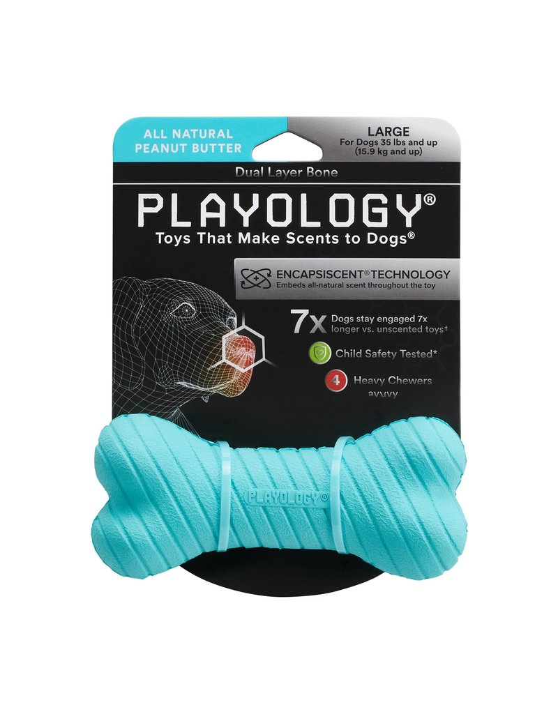 Playology PLAYOLOGY All Natural Peanut Butter  Scented Dual Layer Bone