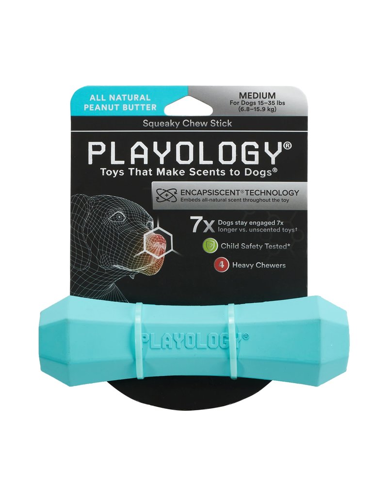 Playology PLAYOLOGY All Natural Peanut Butter Scented Squeaky Chew Stick