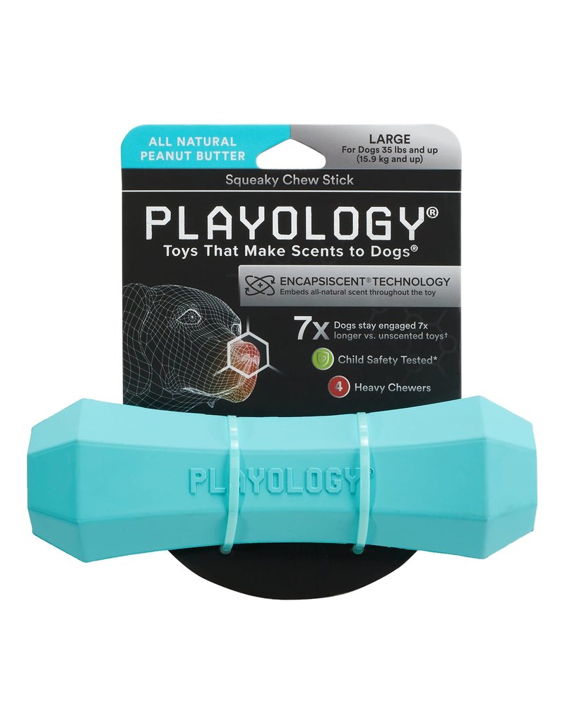 Playology PLAYOLOGY All Natural Peanut Butter Scented Squeaky Chew Stick