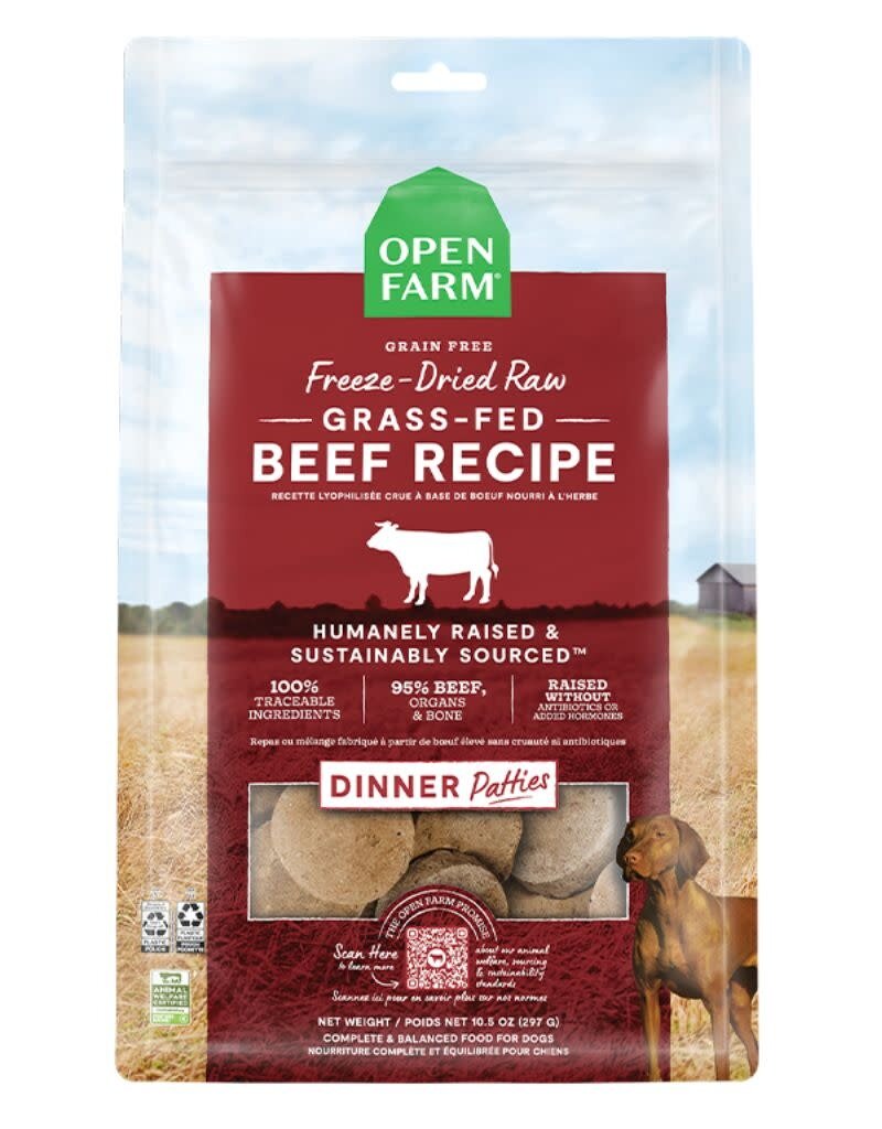 Open Farm OPEN FARM Freezedried Dog Food Patties Grass Fed Beef