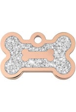 Quick-Tag Tag Rose Gold Glitter Epoxy Bone