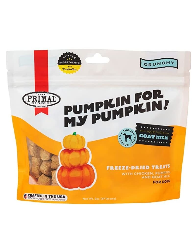 Primal Pet Foods PRIMAL Dog Treats Pumpkin For My Pumpkin Chicken and Pumpkin With Goat Milk 2OZ