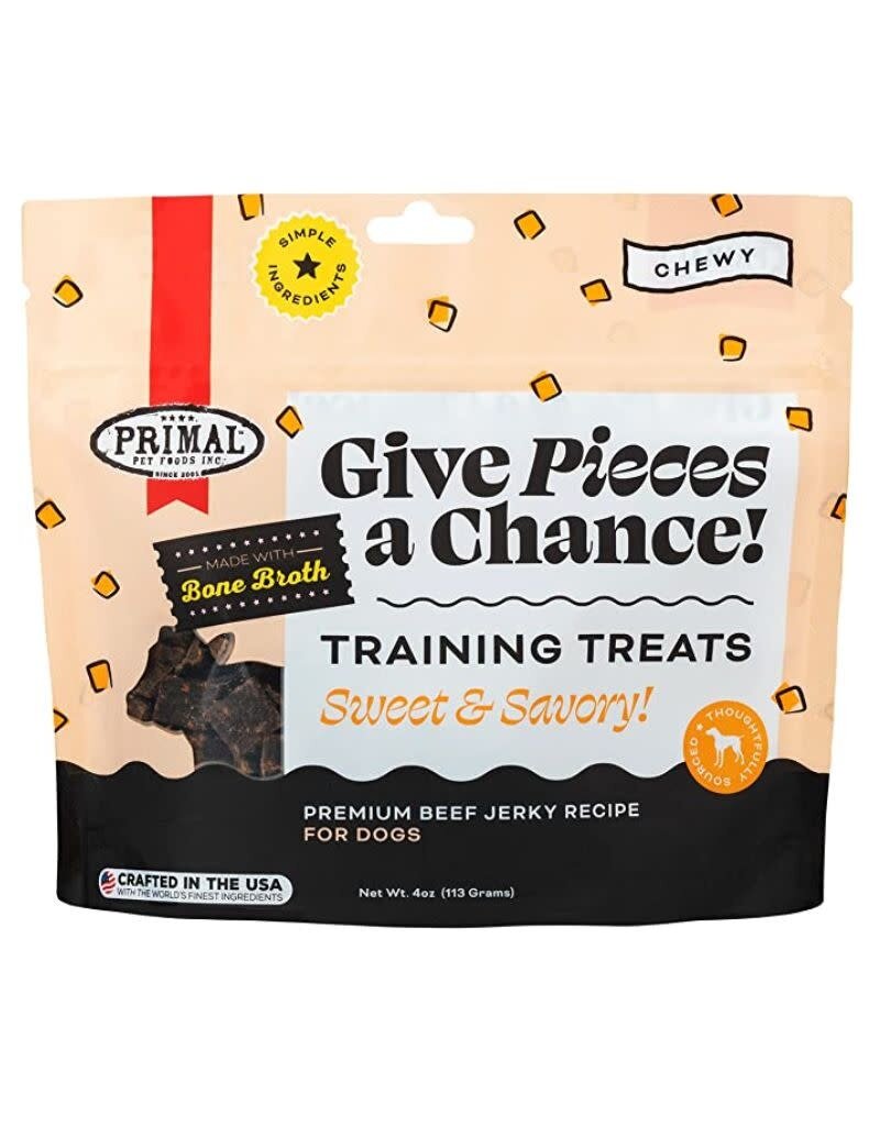 Primal Pet Foods PRIMAL Dog Treats Give Pieces a Chance Beef With Broth 4OZ