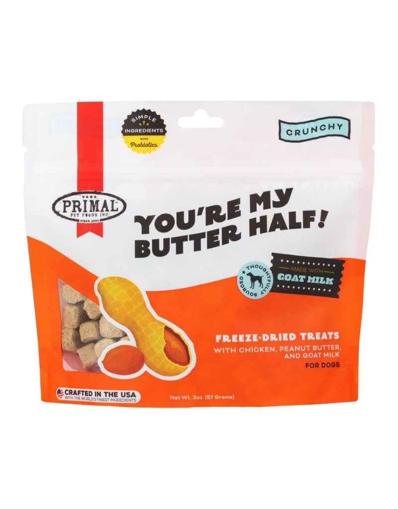 Primal Pet Foods PRIMAL Dog Treats You're My Butter Half Chicken and Peanut Butter With Goat Milk 2OZ