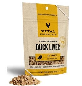 Vital Essentials VITAL ESSENTIALS Freezedried Duck Liver Cat Treat .9 oz.