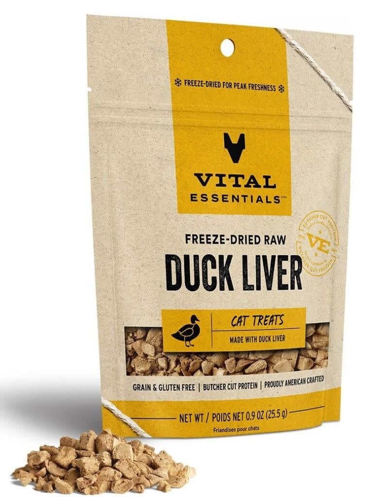 Vital Essentials VITAL ESSENTIALS Freezedried Duck Liver Cat Treat .9 oz.