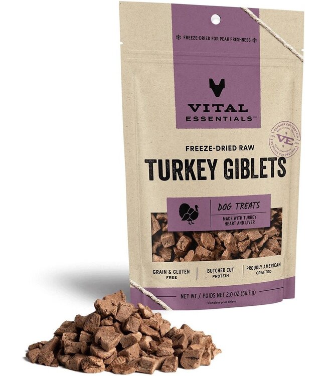 Vital Essentials Freeze Dried Turkey Giblets Vital Treats for Dogs Vital Essentials Freeze Dried Turkey Giblets Vital Treats for Dogs