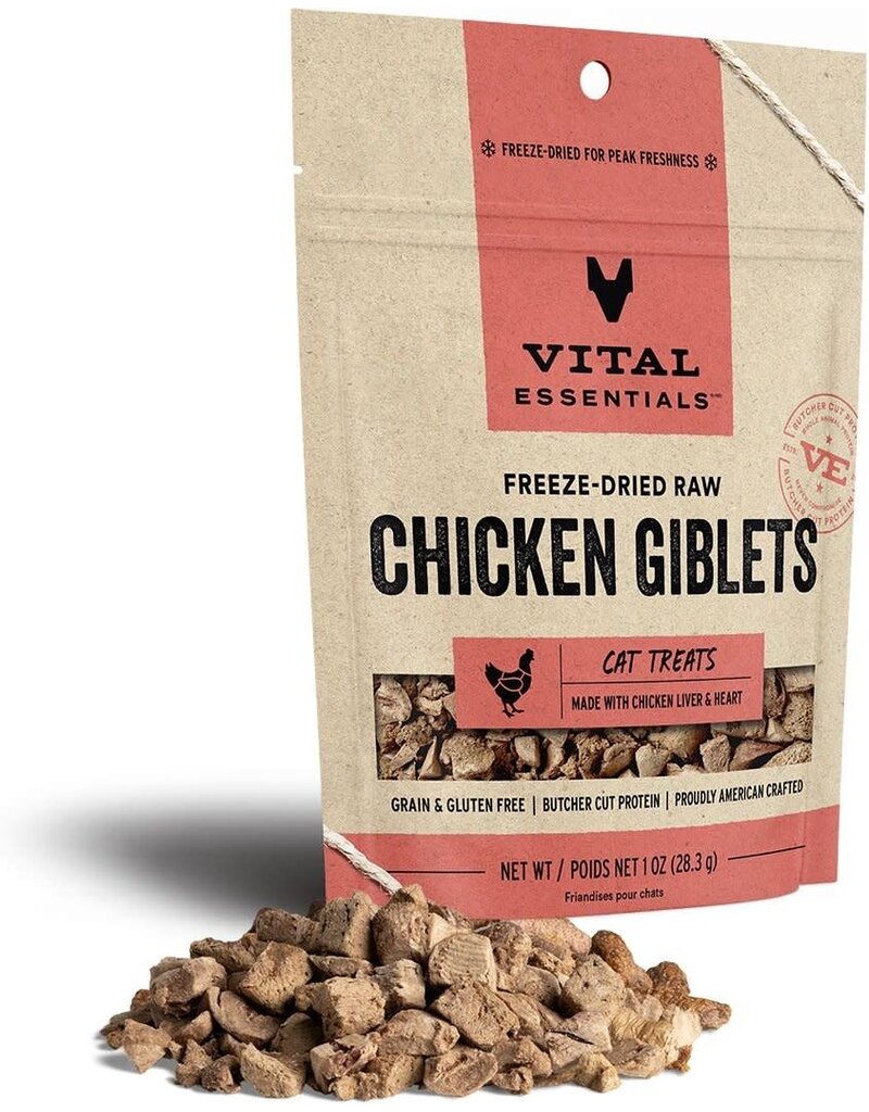 Vital Essentials VITAL ESSENTIALS Freezedried Chicken Giblets Cat Treat 1 oz.