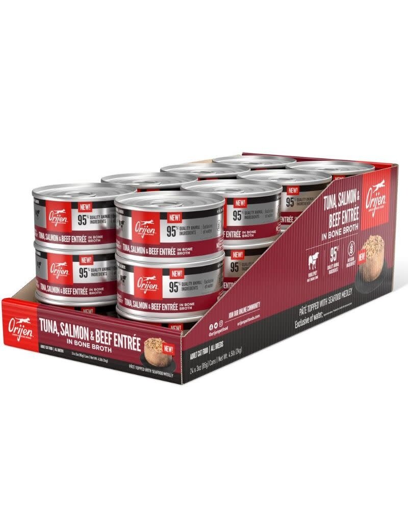 ORIJEN ORIJEN Tuna Salmon and Beef Entree Wet Canned Cat Food CASE 24/3OZ