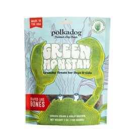 POLKADOG POLKA DOG Green Monstah Treats Bones 7OZ