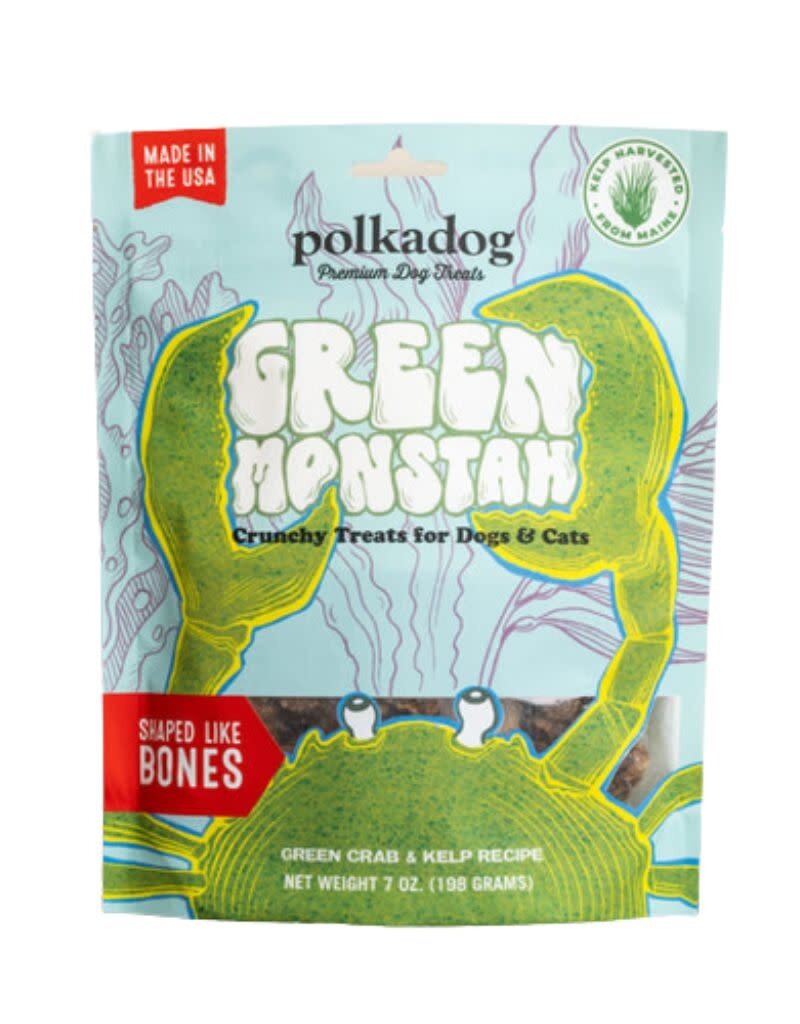 POLKADOG POLKA DOG Green Monstah Treats Bones 7OZ