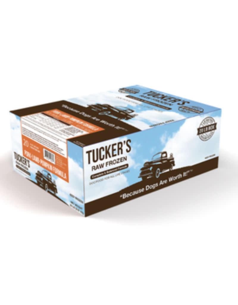 TUCKERS Frozen Raw Complete Dog Food Pork Lamb 20lb Bulk The Fish & Bone