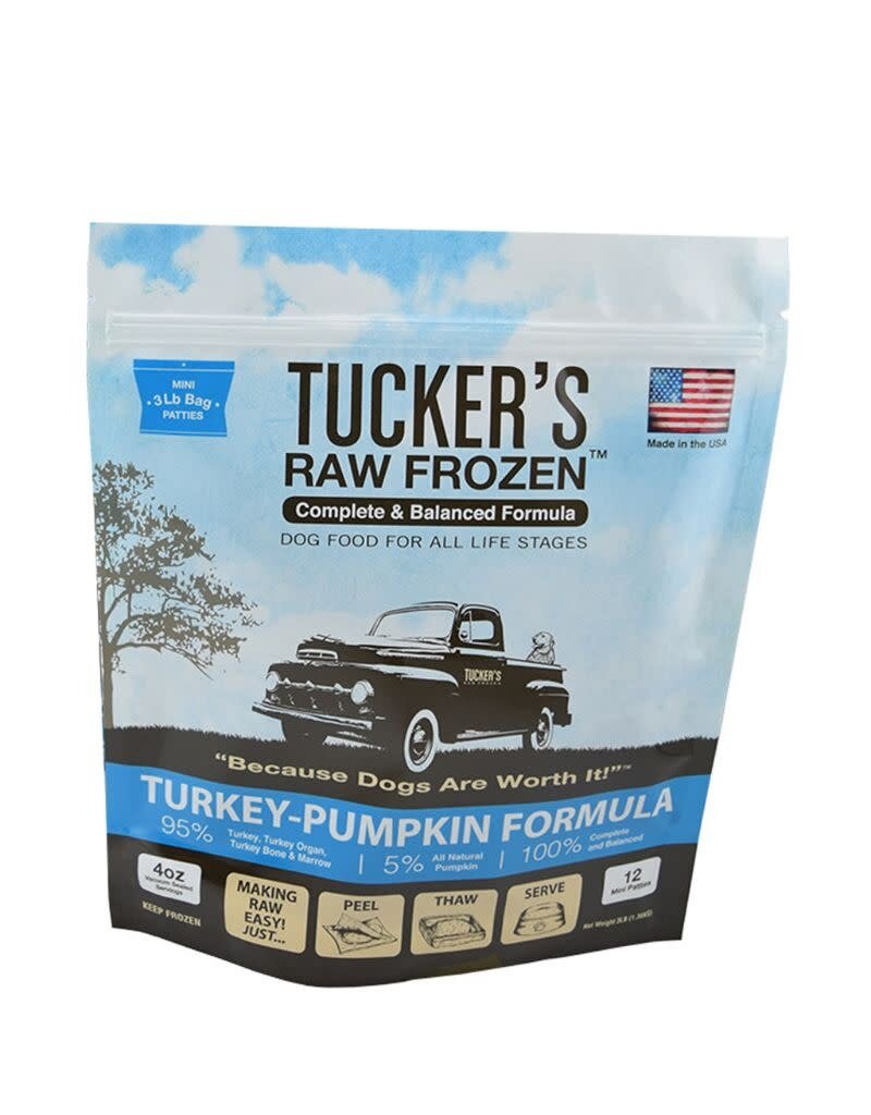 TUCKERS Frozen Raw Complete Dog Food Turkey Pumpkin 3lb