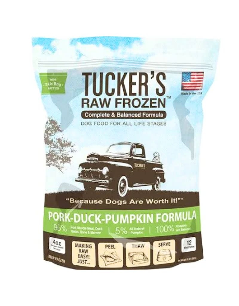 TUCKERS Frozen Raw Complete Dog Food Pork and Duck 3lb The Fish & Bone