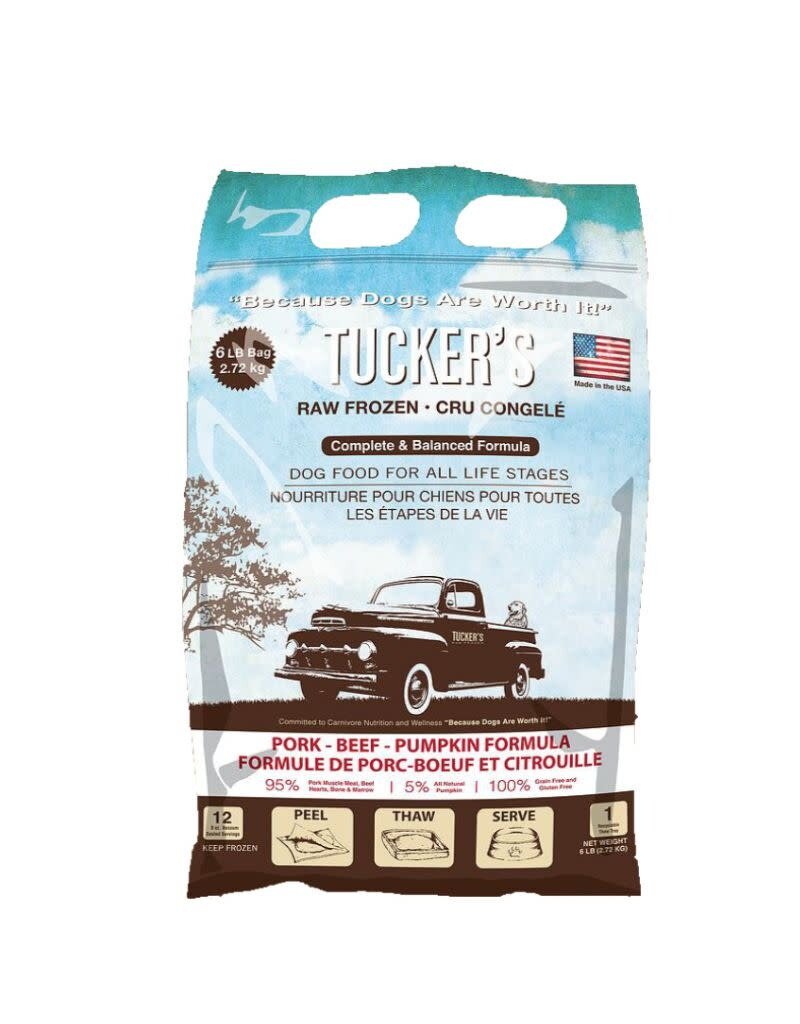 TUCKERS Frozen Raw Complete Dog Food Pork Beef Pumpkin 6LB