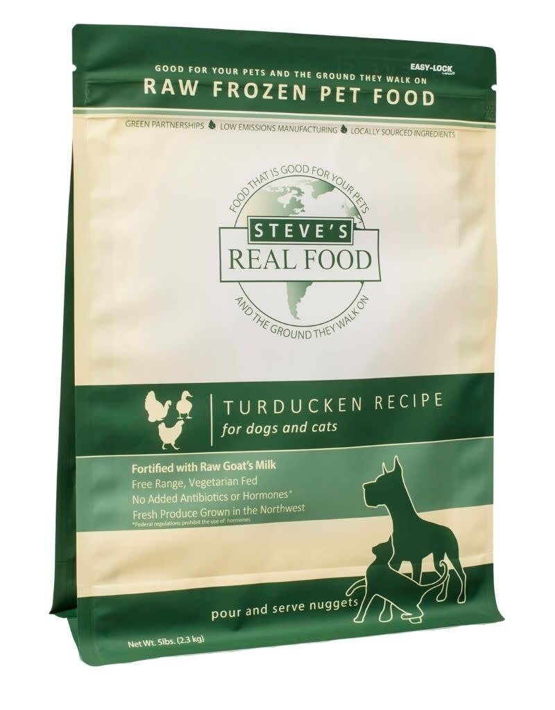 STEVES REAL FOOD Turducken Frozen Nuggets Dog and Cat Food