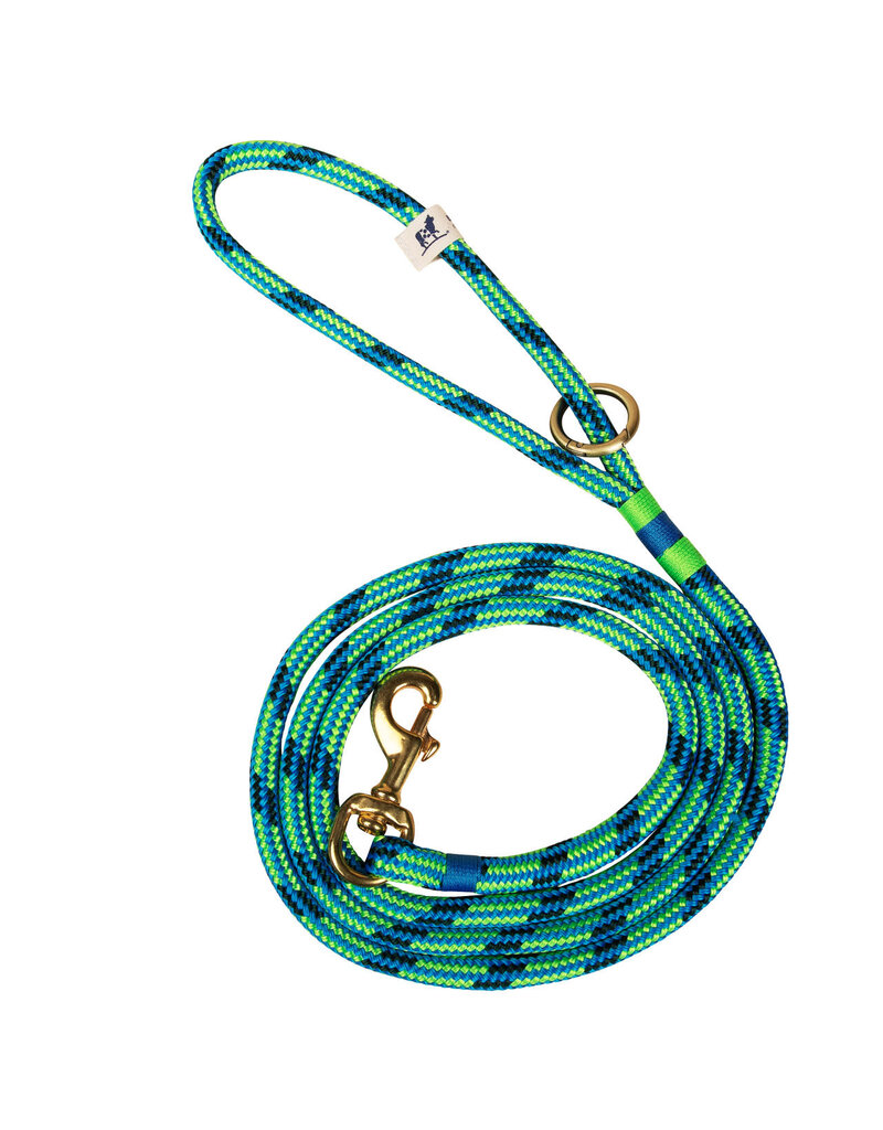 THE BELTED COW THE BELTED COW Maine Dock Line Dog Lead in Multi with Lime Trim