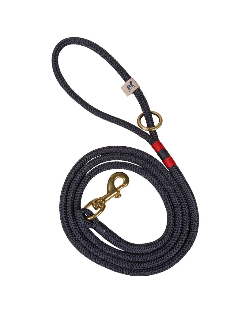 THE BELTED COW THE BELTED COW Maine Dock Line Dog Lead in Navy with Red Trim