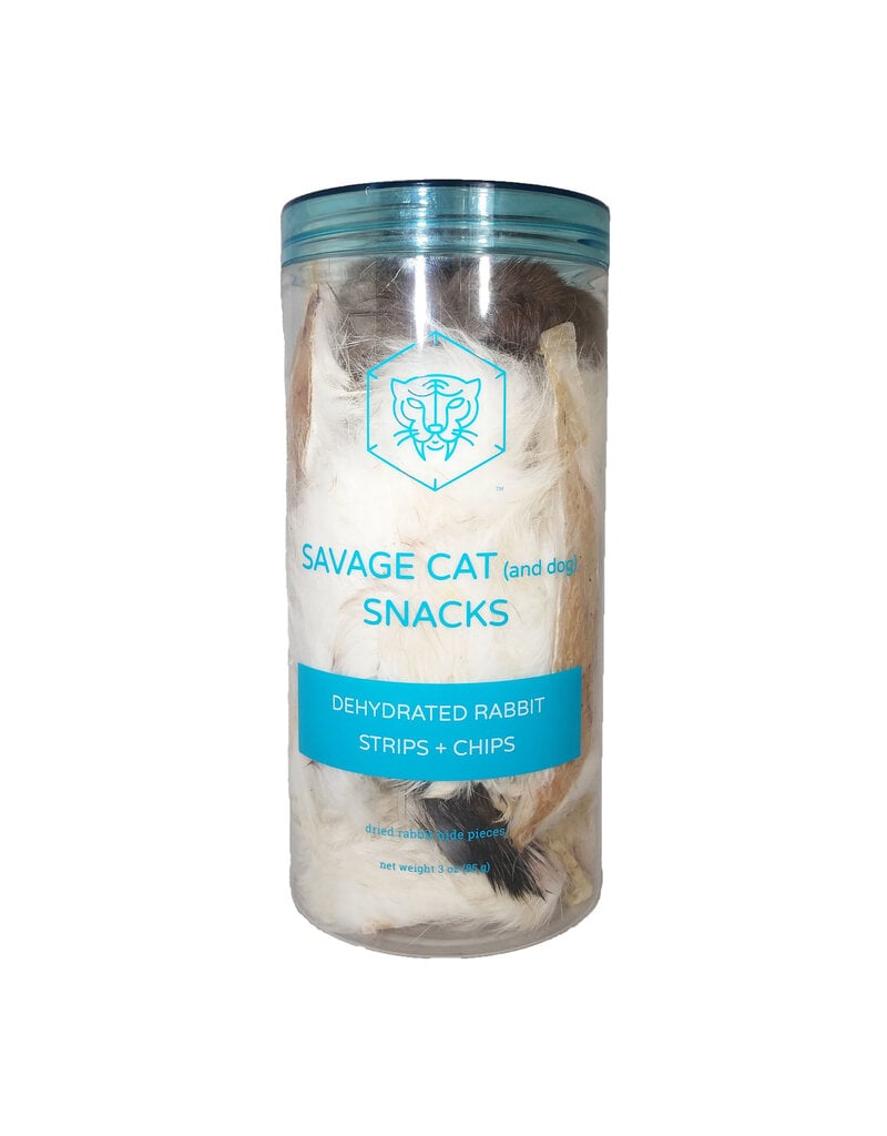 Savage Cat SAVAGE CAT Dehydrated  Rabbit Strips and Chips 3OZ