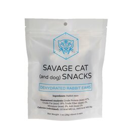 Savage Cat SAVAGE CAT Dehydrated  Rabbit Ears 1oz