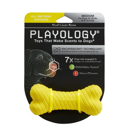 Playology PLAYOLOGY All Natural Chicken Scented Dual Layer Bone M