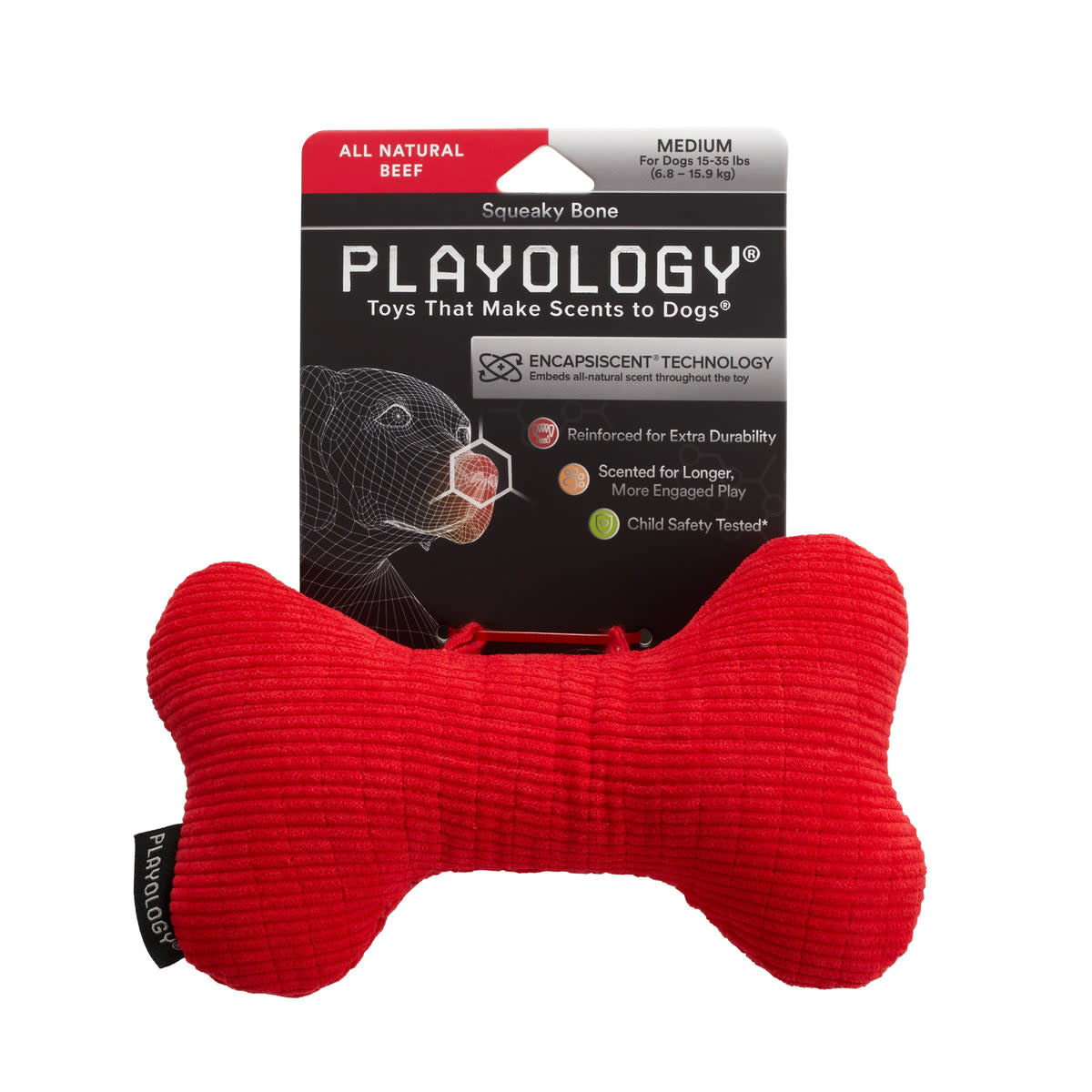 Playology All-Natural Peanut Butter Scented Dual Layer Bone Medium