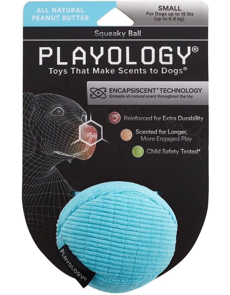 Playology ! PLAYOLOGY All Natural Peanut Butter Scented Plush Squeaky Ball