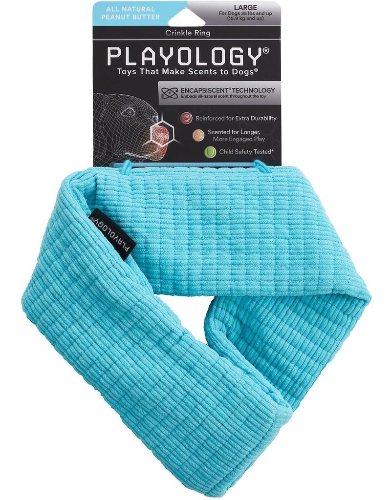 Playology PLAYOLOGY All Natural Peanut Butter Scented Plush Crinkly Ring L