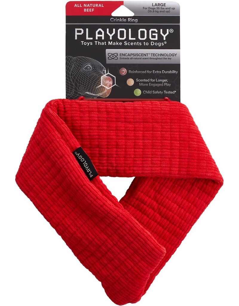 Playology ! PLAYOLOGY All Natural Beef Scented Plush Crinkly Ring L