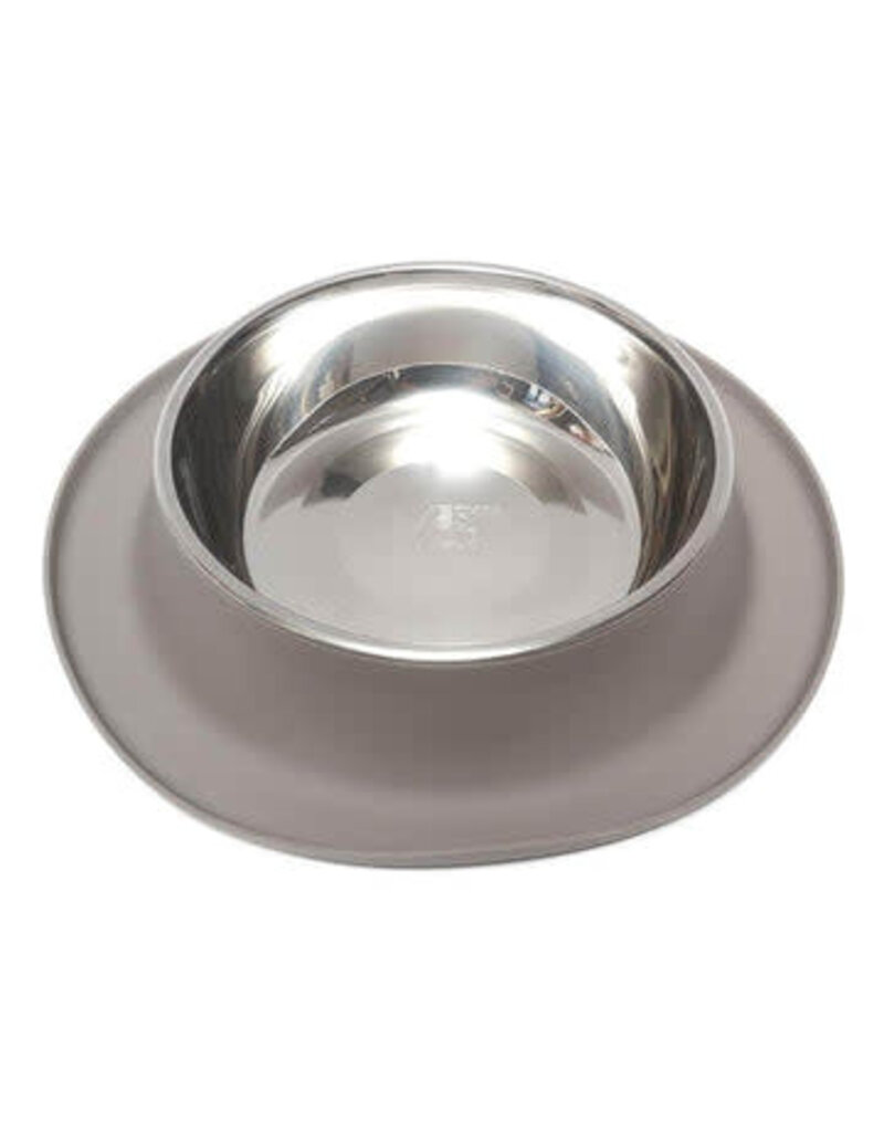Messy Mutts MESSY MUTTS Silicone Dog Feeder Bowl Grey 1.5 cup