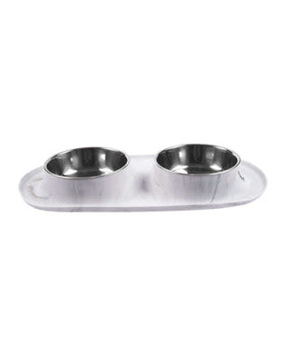 Messy Mutts MESSY MUTTS Double Silicone Feeder Marble