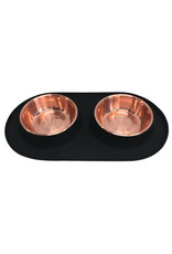 Messy Mutts MESSY MUTTS Double Silicone Feeder Copper