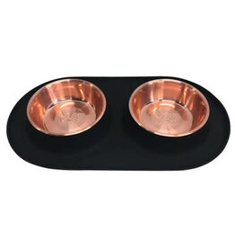 Messy Mutts MESSY MUTTS Double Silicone Feeder Copper