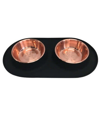 Messy Mutts MESSY MUTTS Double Silicone Feeder Copper