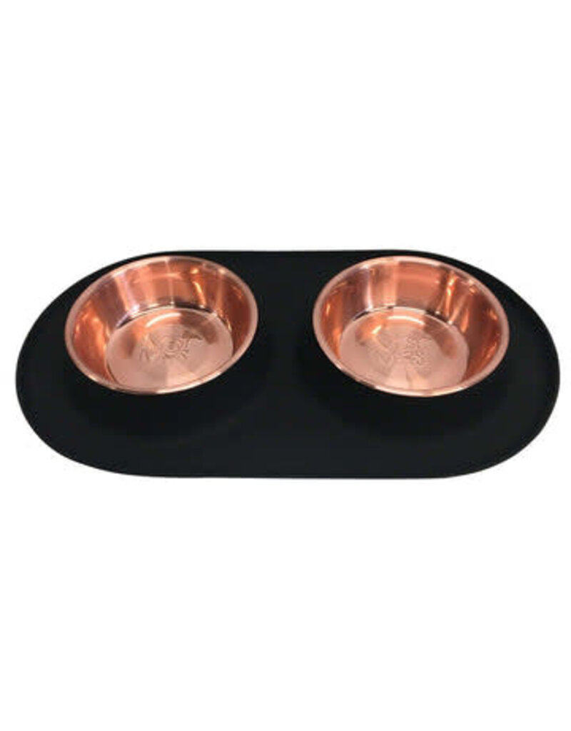 Messy Mutts MESSY MUTTS Double Silicone Feeder Copper