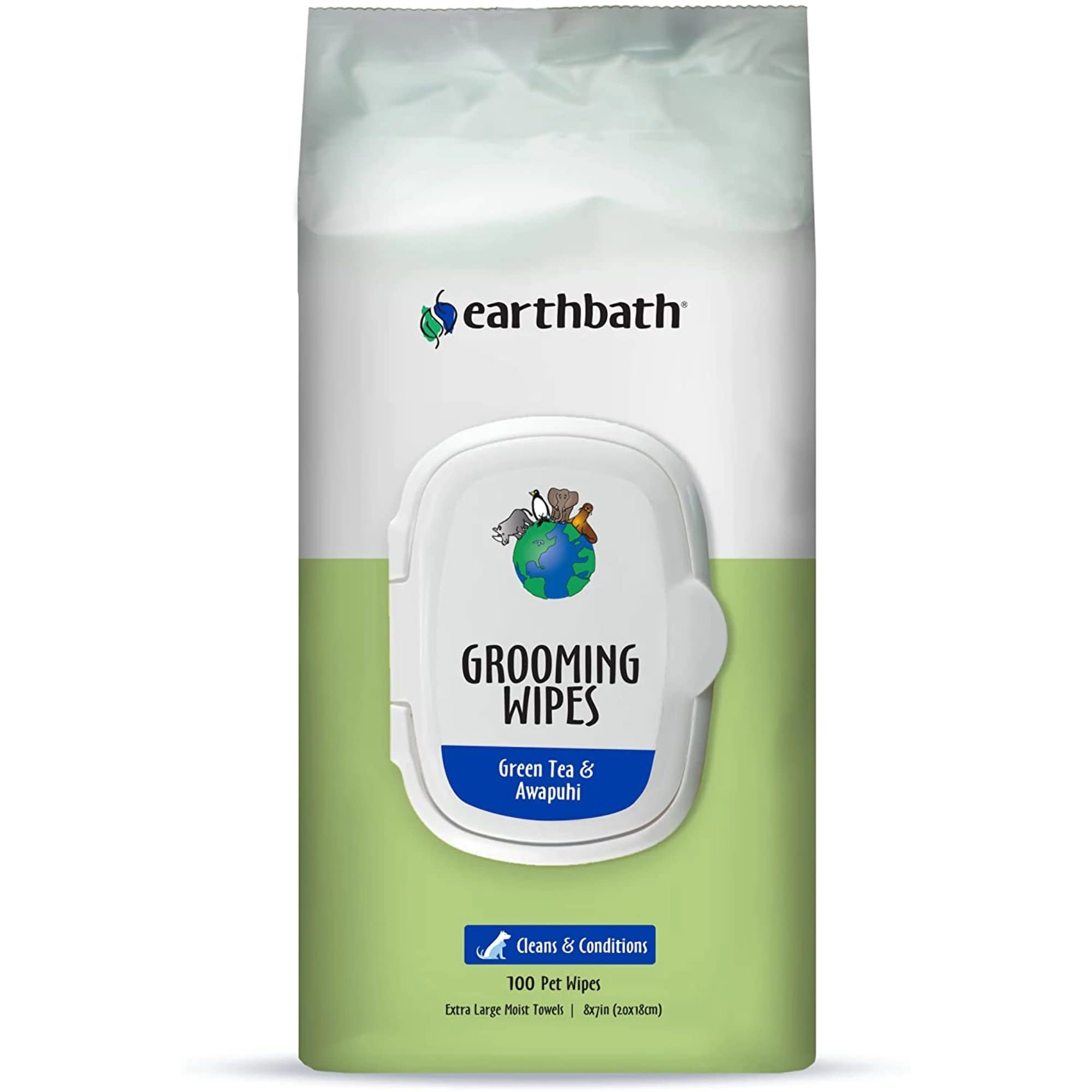 EARTHBATH Dog Wipe Green Tea 100ct The Fish Bone