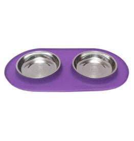 Messy Mutts MESSY MUTTS Double Cat Bowl Purple