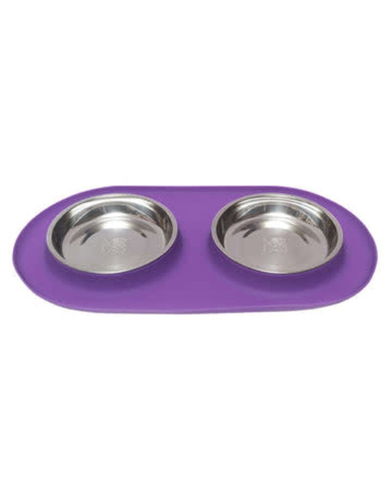 Messy Mutts MESSY MUTTS Double Cat Bowl Purple