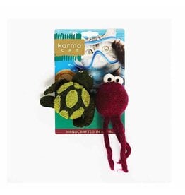 KARMA CAT KARMA CAT 2-pack Turtle & Jellyfish Felt Cat Toys