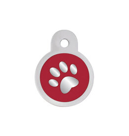 Quick-Tag Tag Red Epoxy Paw Circle