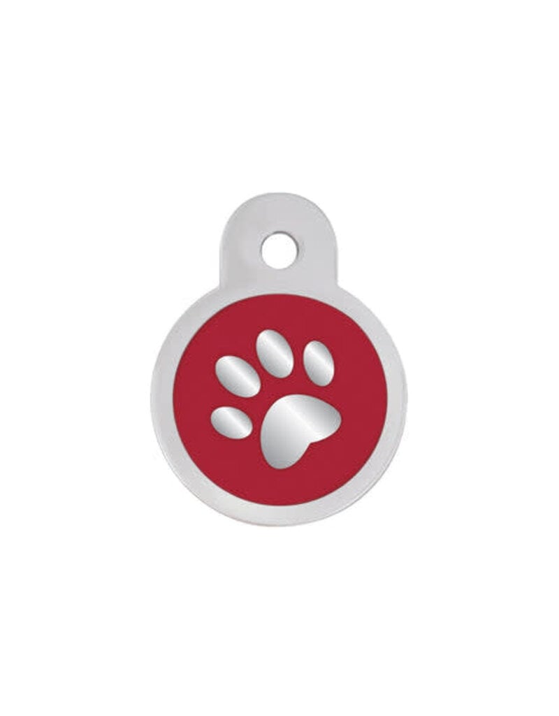 Quick-Tag Tag Red Epoxy Paw Circle