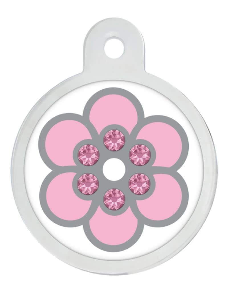 Quick-Tag Tag Pink & White Epoxy Flower