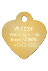 Quick-Tag Tag Gold Plated Brass Heart