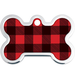 Quick-Tag Tag Buffalo Check Red & Black Bone