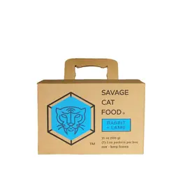 Savage Cat SAVAGE CAT Frozen Raw Cat Food Rabbit and Lamb 3OZ 7PK